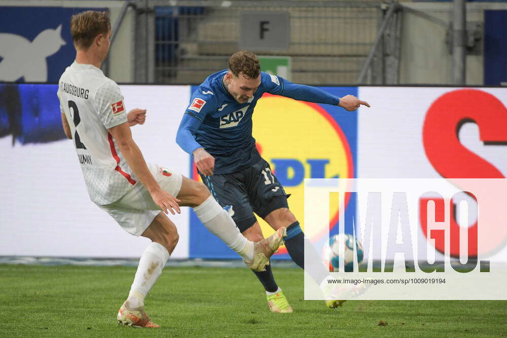 David Raum Tsg Hoffenheim Klaert Gegen Robert Gumny Fc Augsburg