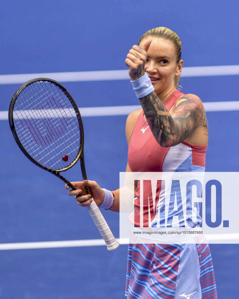 Tereza Martincova Of The Czech Republic Celebrates Her Victory After