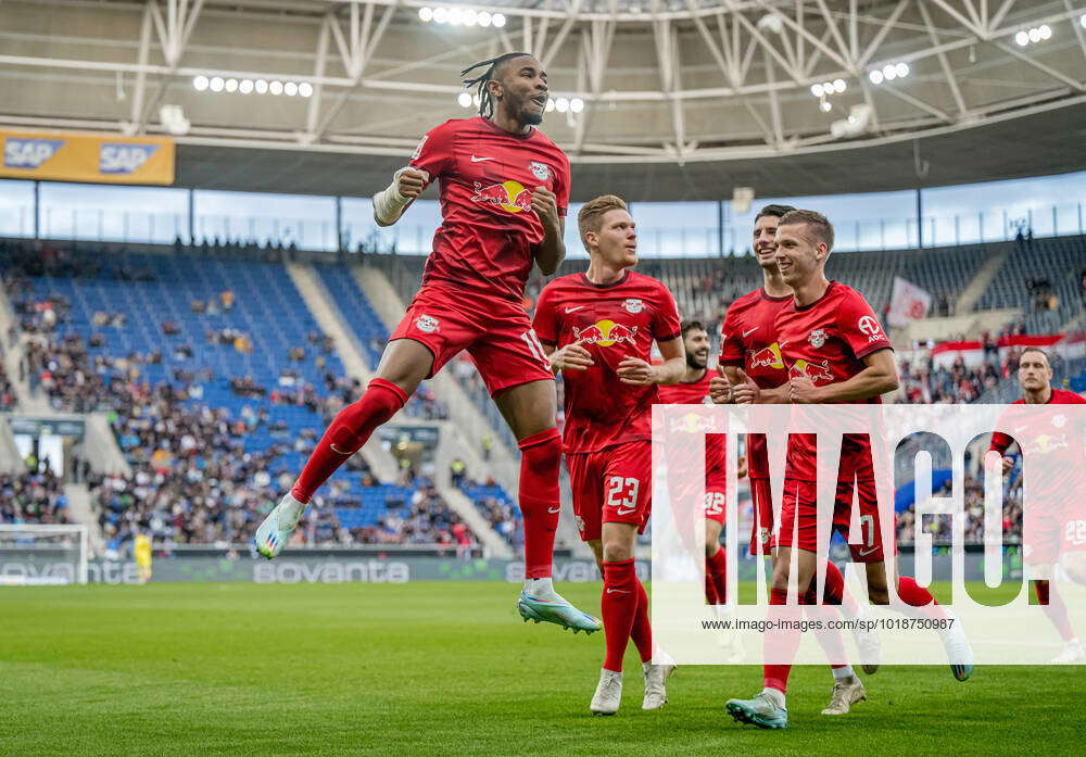 Leipzigs Christopher Nkunku Celebrates After Scoring The 1 0 With