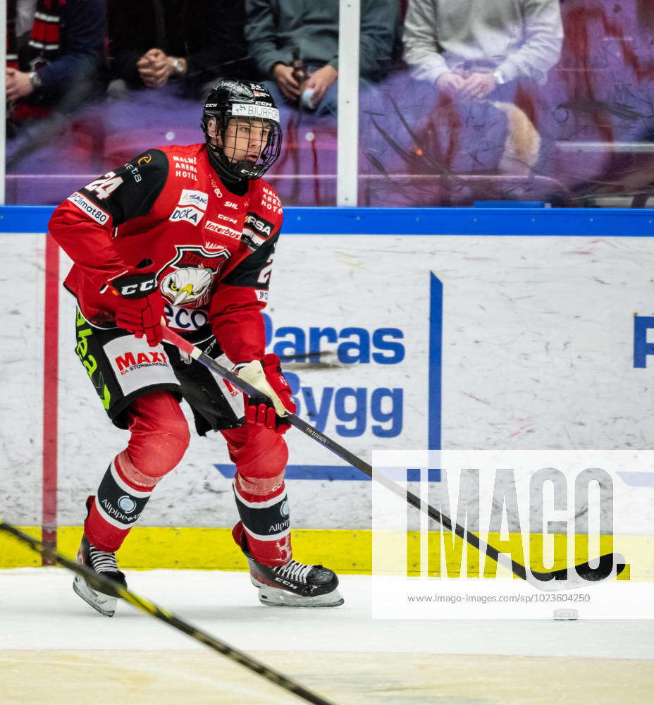 230202 Malmö Redhawks Anton Wahlberg during the ice hockey match in the