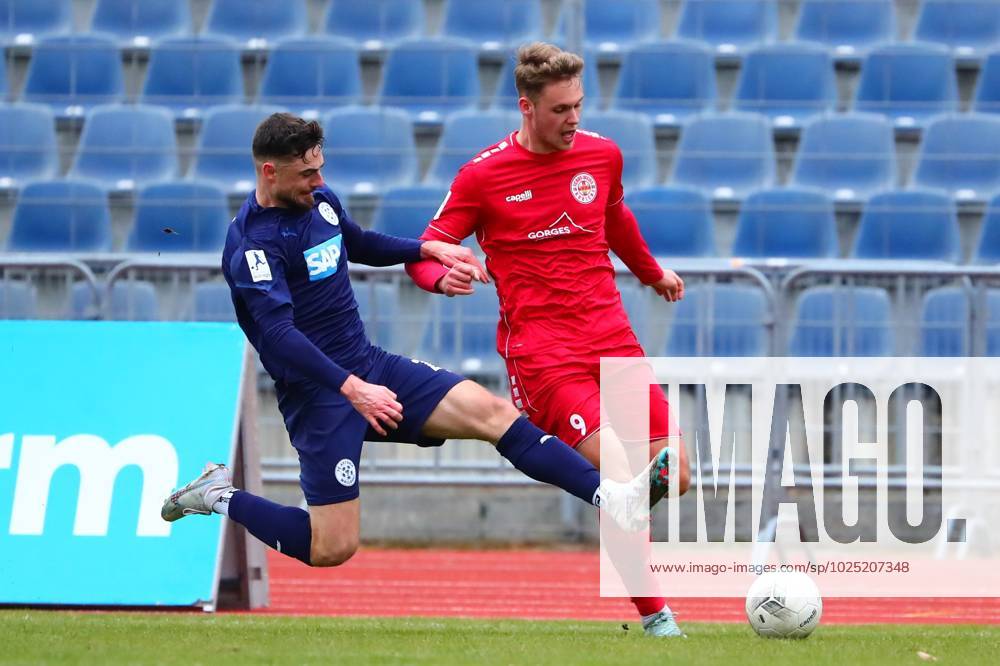 Laurin Stich Walldorf In A Duel With Thilo Toepken Koblenz Fc Rot Weiss