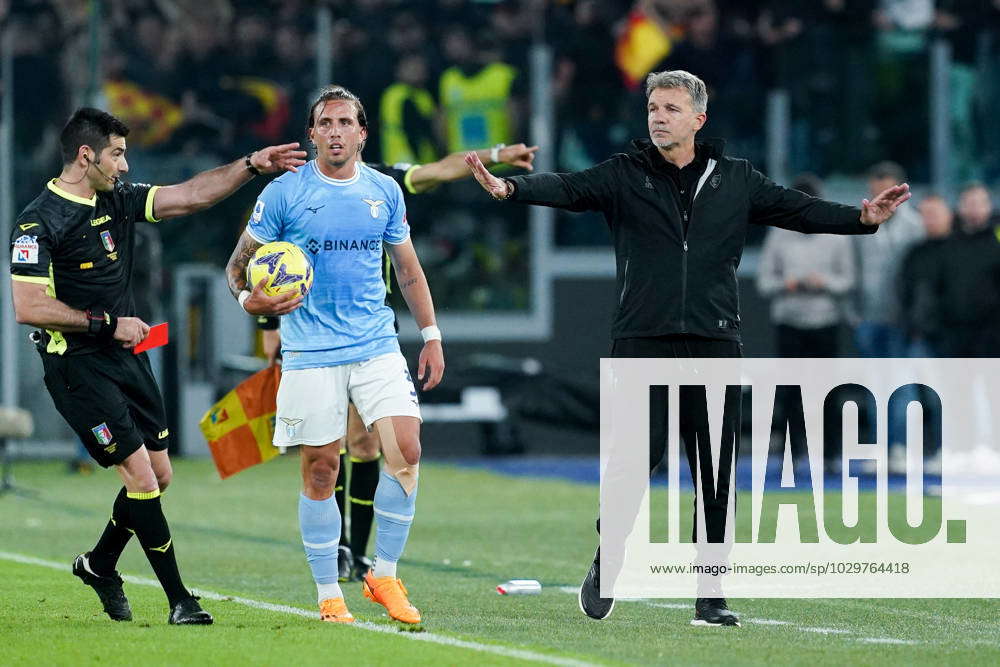 Marco Baroni Manager Of Us Lecce Gestures During The Serie A Match