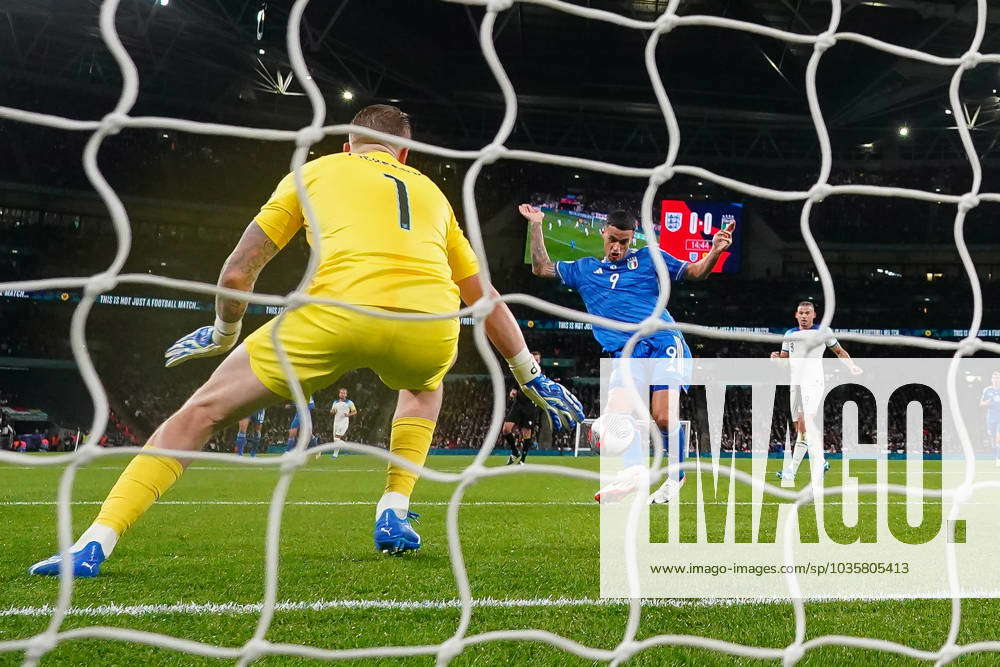 Gianluca Scamacca Atalanta Of Italy Scores The Opening Goal During