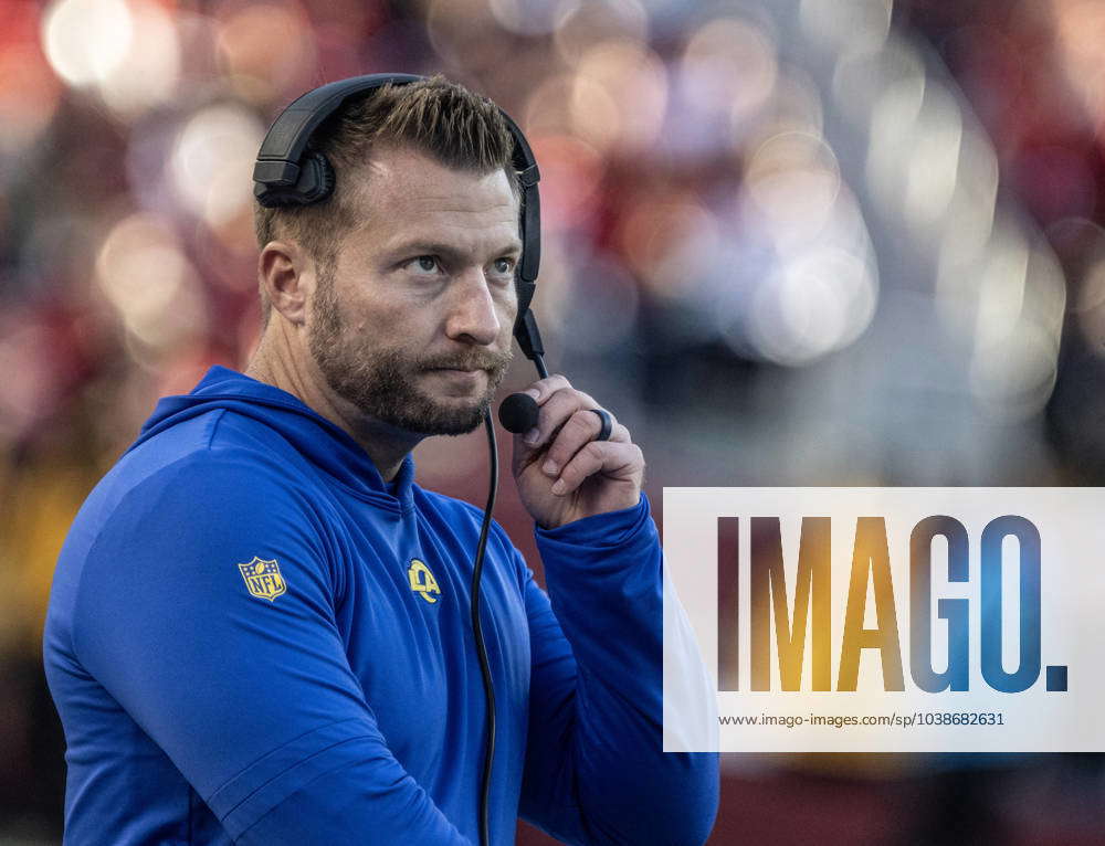 Los Angeles Rams Head Coach Sean Mcvay Watches Play Against The San