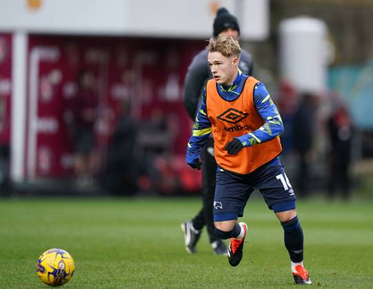 London England February Liam Thompson Of Derby County Warming Up