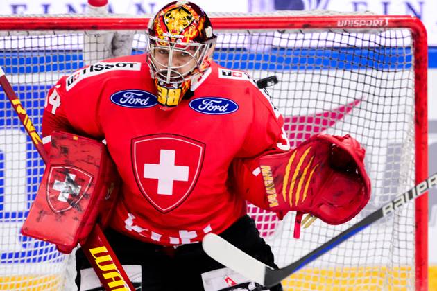 Goaltender St Phane Charlin Of Switzerland During Warmup Ahead