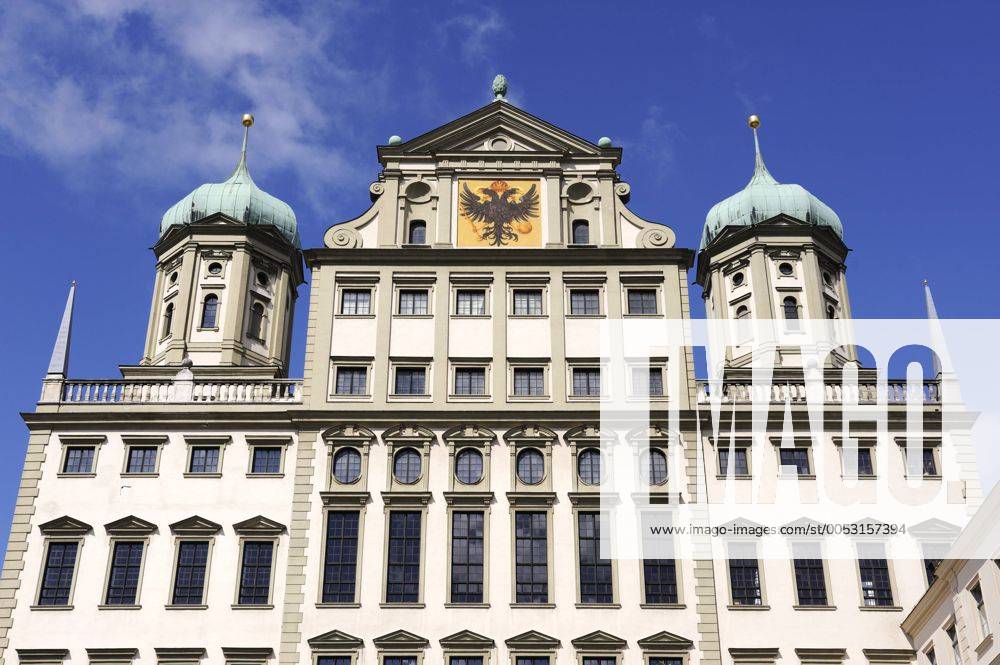 Das Augsburger Rathaus Wahrzeichen Der Stadt Augsburg Bayern