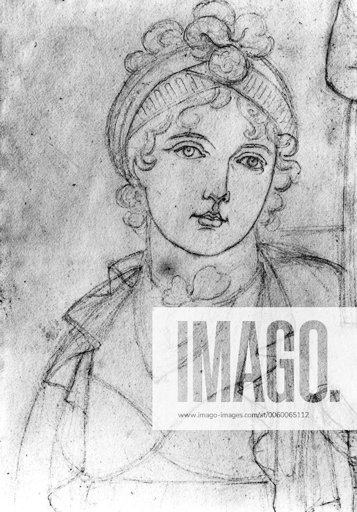 Pencil Sketch Of Emma Hamilton Mistress Of Lord Horatio Nelson