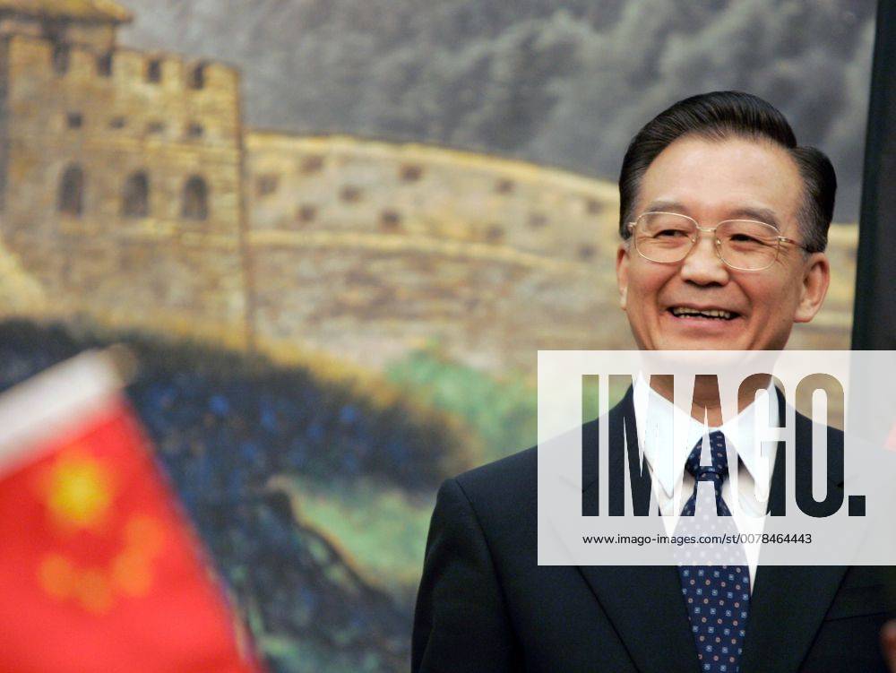 Wen Jiabao Ministerpraesident Von China In Der Halle Des Volkes