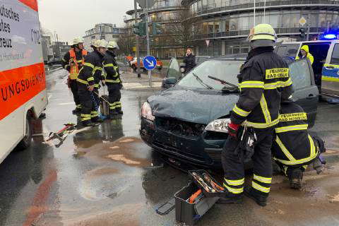 Emergency Ambulance Crashed On An Emergency Trip In Bad Homburg During