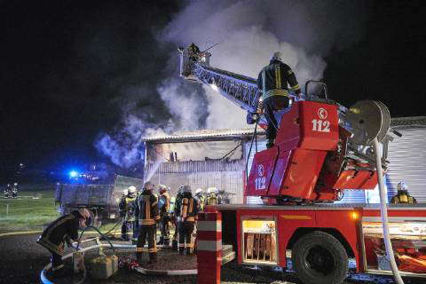 Fire In A Warehouse In Weidenhahn Rheinland Pfalz Weidenhahn