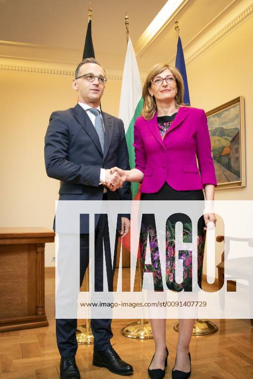 Federal Foreign Minister Heiko Maas Spd L Meets Ekaterina Zaharieva