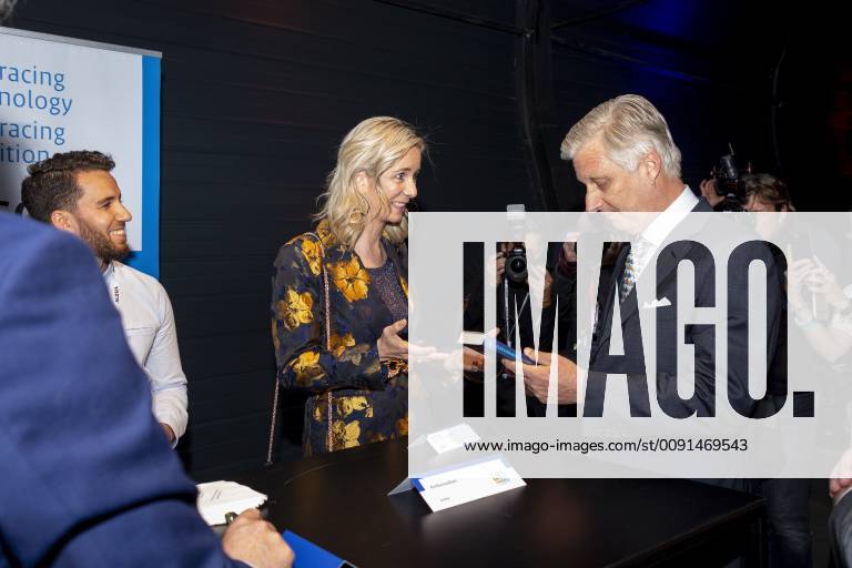 Elke Geraerts And King Philippe Filip Of Belgium Pictured During A