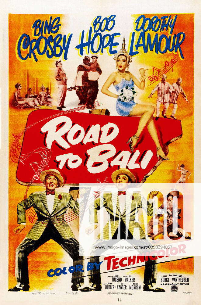 ROAD TO BALI US Poster Art Top Dorothy Lamour Bottom From Left