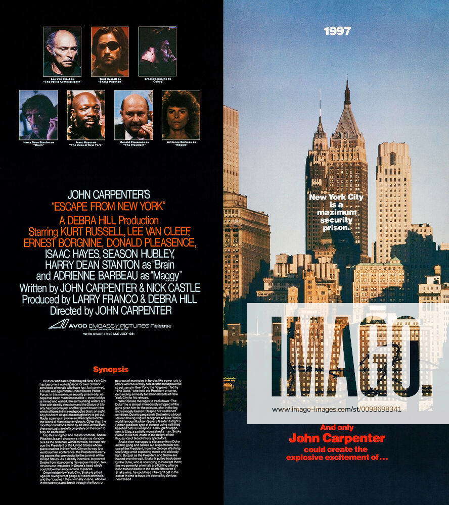 ESCAPE FROM NEW YORK US Poster Top From Left Lee Van Cleef Kurt