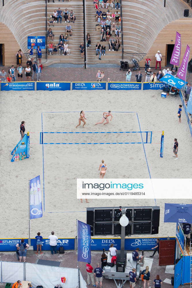 Leeuwarden The Netherlands June 10 Women Beach Volleybal Match In