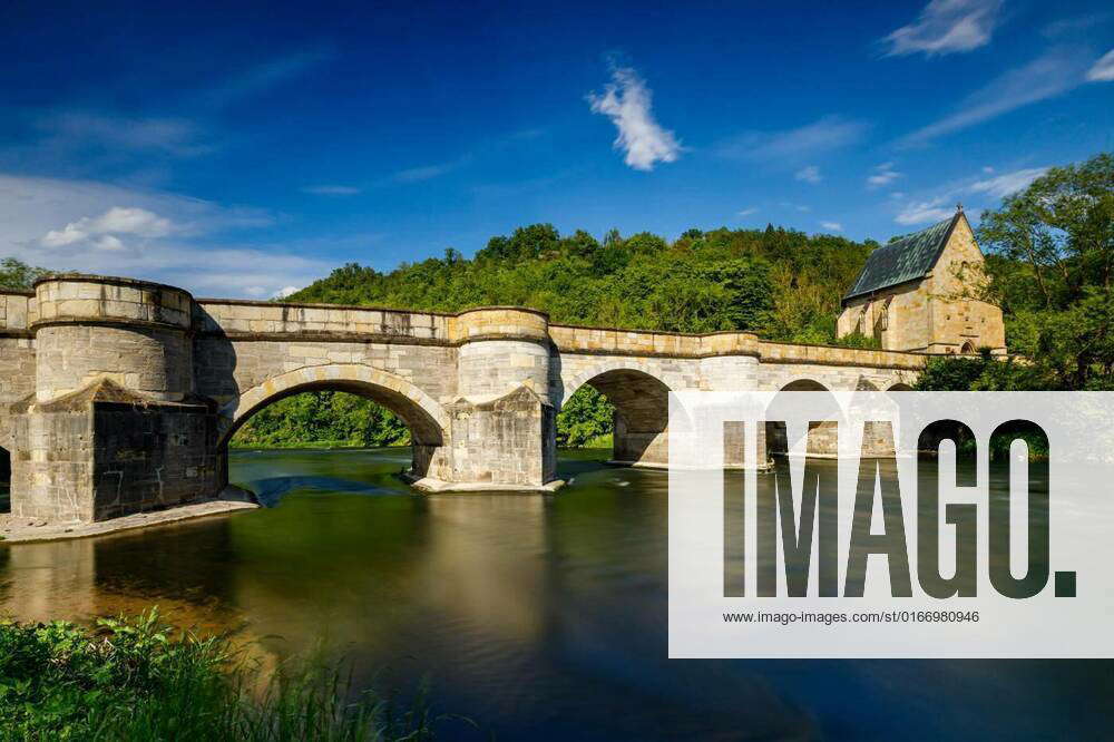 The Historic Bridge Over The Werra River At Creuzburg In The Werra