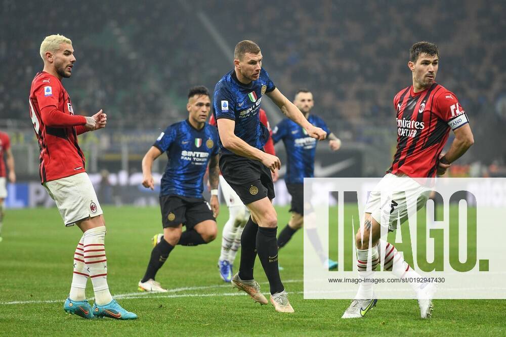 Milano Italy Th February Edin Dzeko Of Inter And Alessio