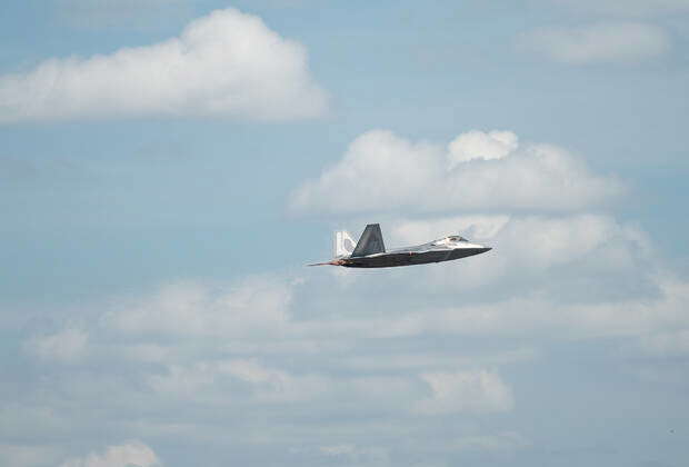 A U S Air Force F 22 Raptor Assigned To The 71st Fighter Squadron