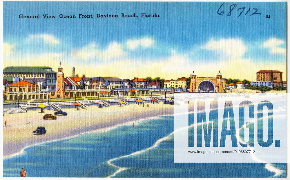 General View Ocean Front Daytona Beach Florida Beaches Tichnor