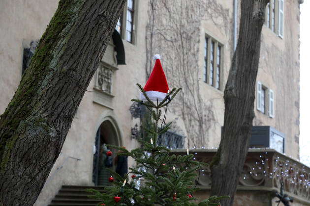 Christmas Market At Aschach Castle Bad Bocklet Aschach Germany Ger