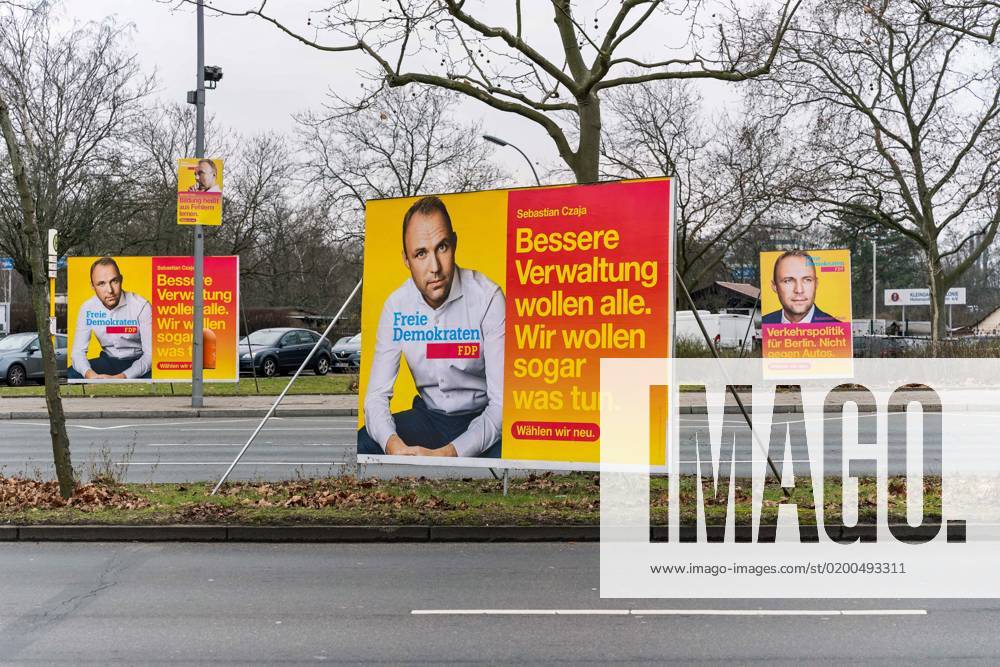 Berlin Germany Election Poster Of The Fdp With Sebastian