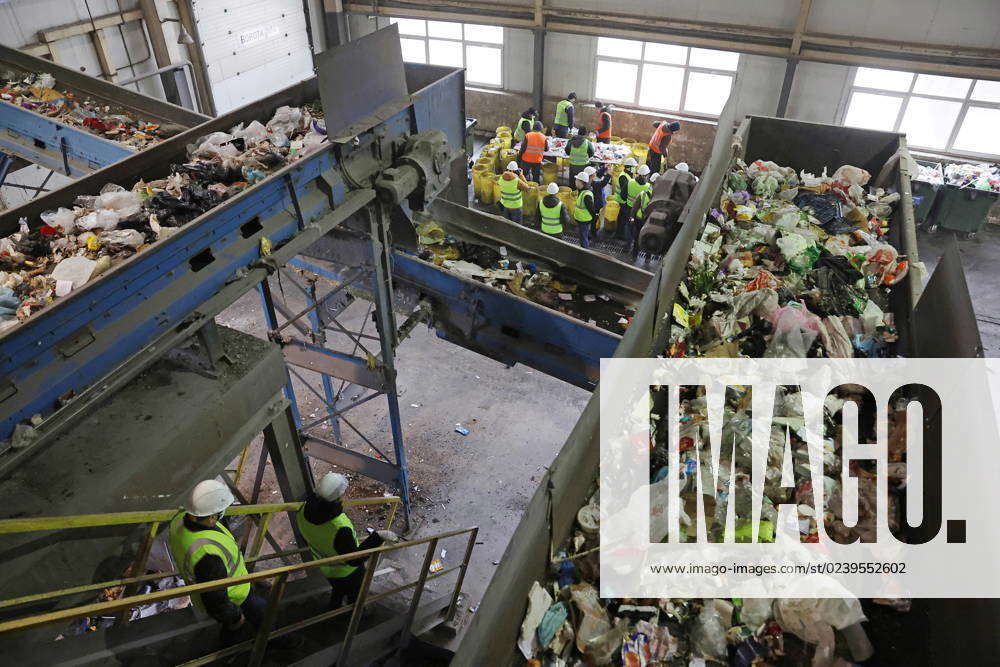 Russia Yekaterinburg March Employees Sort Waste At The