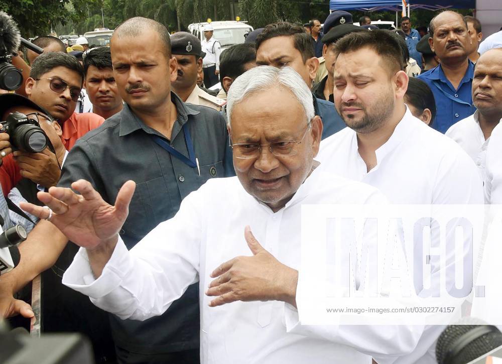 PATNA INDIA AUGUST 25 Bihar Chief Minister Nitish Kumar Speaking