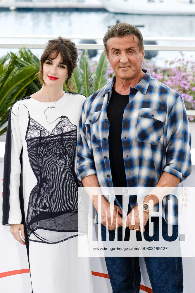 Paz Vega And Sylvester Stallone Poses At A Photocall For Rambo V Last