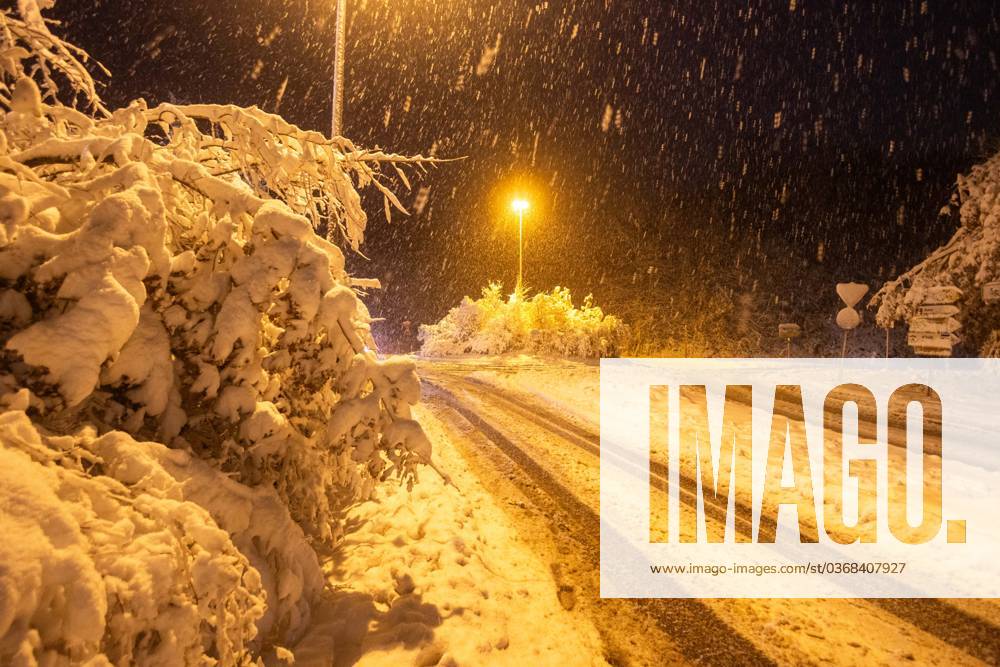 Heavy Snowfall In The Taunus Deep Snow Covers The Landscape Near