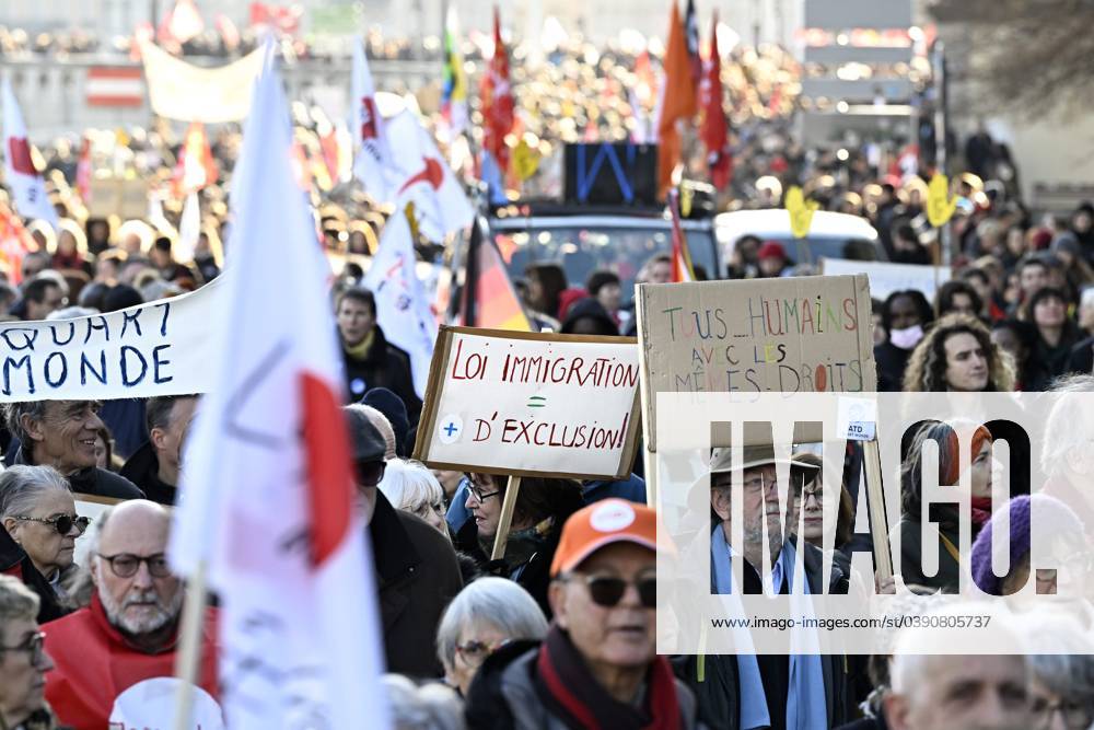 Manif Anti Loi Immigration Lyon 21 Janvier 2023 PHOTOPQR LE PROGRES