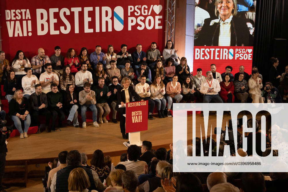 January Paula Alvarellos Mayoress Of Lugo During A Rally At