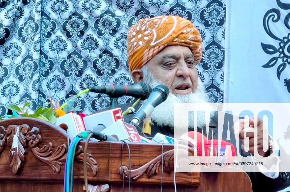 LARKANA PAKISTAN JAN 28 Jamiat Ulema E Islam JUI F Chief Maulana