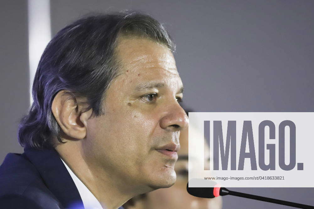 Press Conference Fernando Haddad Of The Brazilian Minister Of Finance