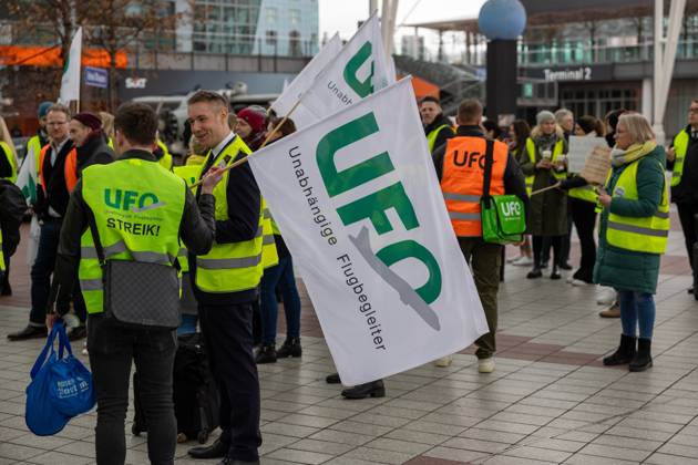 Strike Of The Flight Attendants Union UFO At Munich Airport An Airbus