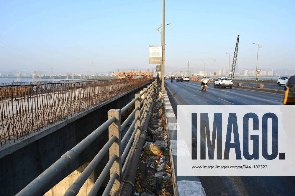 NAVI MUMBAI INDIA MARCH 18 Underconstruction Thane Creek Bridge III