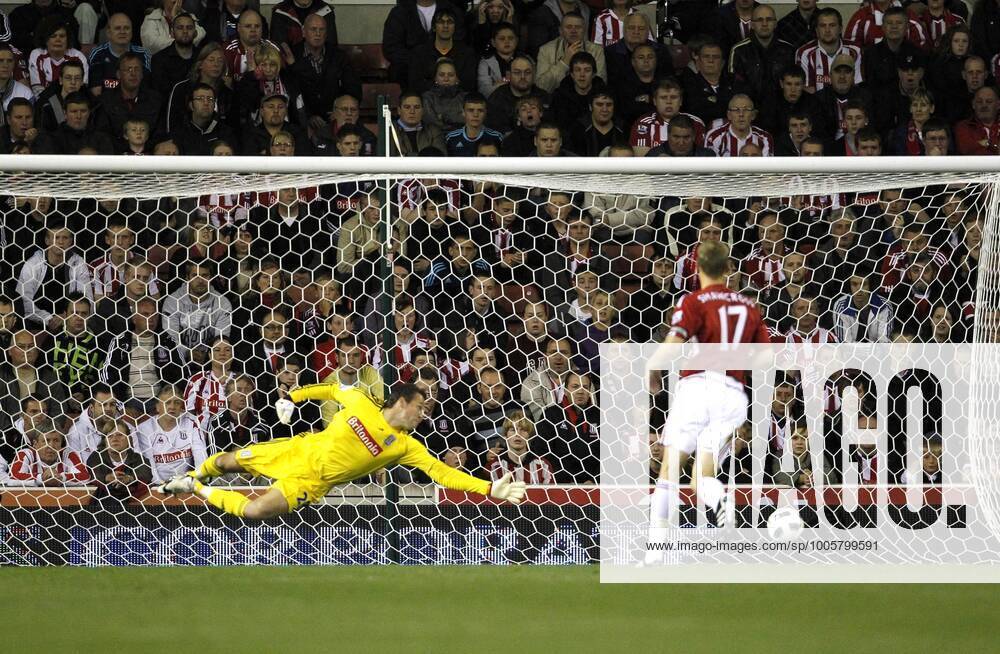 Mandatory Credit: Photo by Back Page Images Shutterstock (1225673e) Stoke City goalkeeper Thomas Sorensen fails to stop Stewart Downing of Aston Villa (not pictured) from scoring the opening goal of the game Stoke City v Aston Villa, FA Premier League football match, Britannia Stadium, Britain - 13 Sep 2010 Stoke beat Villa 2-1 No use with unauthorised audio, video, data, fixture lists (outside the EU), club league logos or live services. Online in-match use limited to 45 images (+15 in extra time). No use to emulate moving images. No use in betting, games or single club league player publications services. Stoke City v Aston Villa, FA Premier League football match, Britannia Stadium, Britain - 13 Sep 2010 No use with unauthorised audio, video, data, fixture lists (outside the EU), club league logos or live services. Online in-match use limited to 45 images (+15 in extra time). No use to emulate moving images. No use in betting, games or