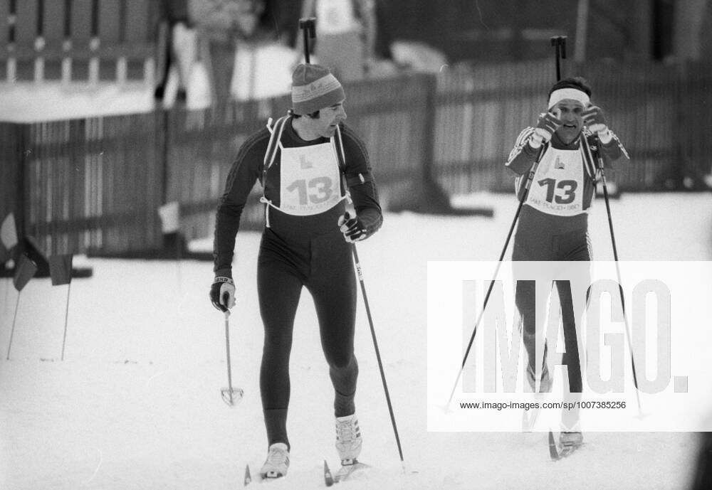 21.02.1980 Triple Olympic Biathlon Champion, Merited Master of Sports of the USSR Alexander Tikhonov (born in 1947) during the Lake Placid XIII Olympic Winter games, Winterspiele,Spiele, Summer games Dmitryi Donskoy Sputnik Alexander Tikhonov
