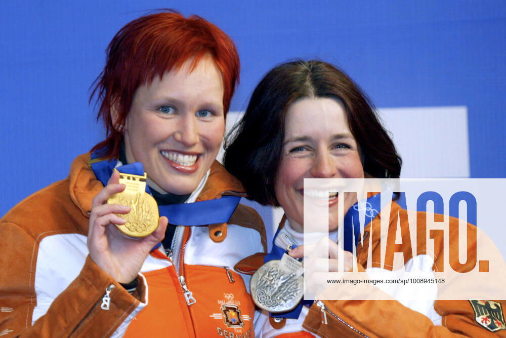 WILHEM Kati Team GER Olympic Champion Womens Biathlon Sprint with DISL Uschi 2nd place Womens Biathlon Sprint 7,5 km Olympic Winter Games 2002 Salt Lake City USA on 13 02 2002 in Salt Lake City