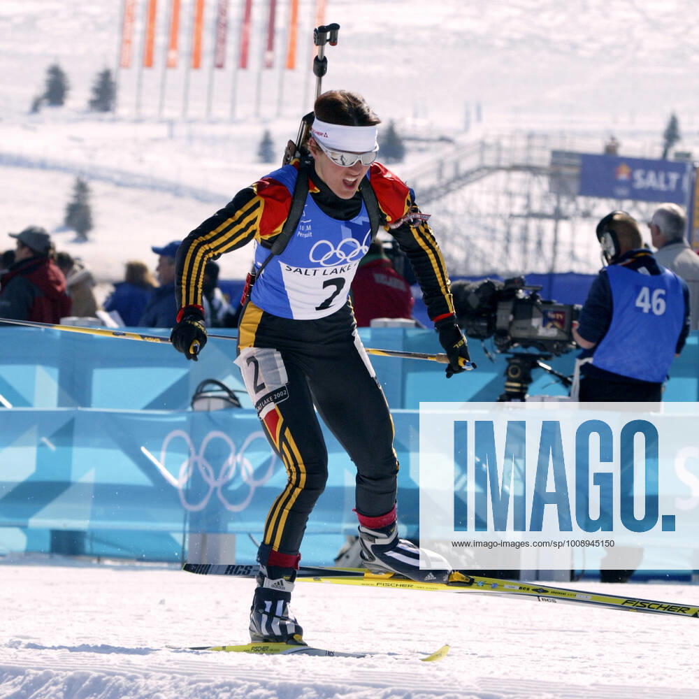 DISL Uschi Team GER 2nd place Biathlon Women Sprint 7,5 km Olympic Winter Games 2002 Salt Lake City USA on 13 02 2002 in Salt Lake City