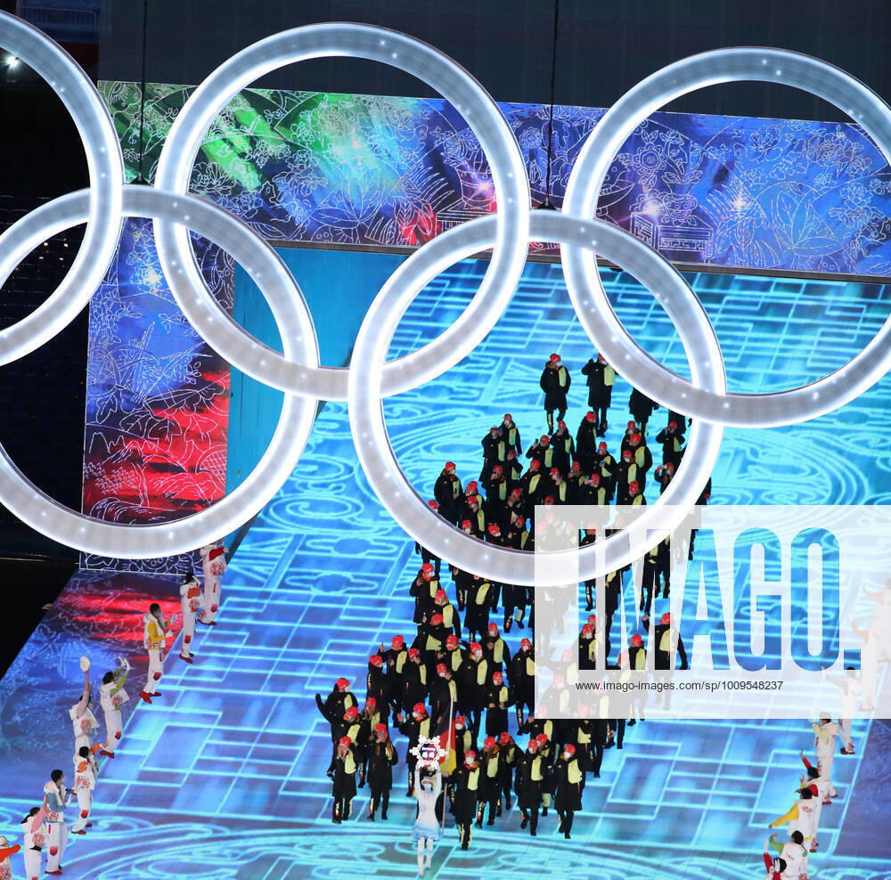 FRANCESCO FRIEDRICH and CLAUDIA PECHSTEIN are Germany s flag bearers during the Parade of the Nations as part of the Opening Ceremony of the 2022 Olympic Winter games, Winterspiele,Spiele, Summer games directed by Zhang Yimou at the Beijing National Stadium on February 4th 2022 in Beijing, China Beijing China - ZUMAc179 0149842991st
