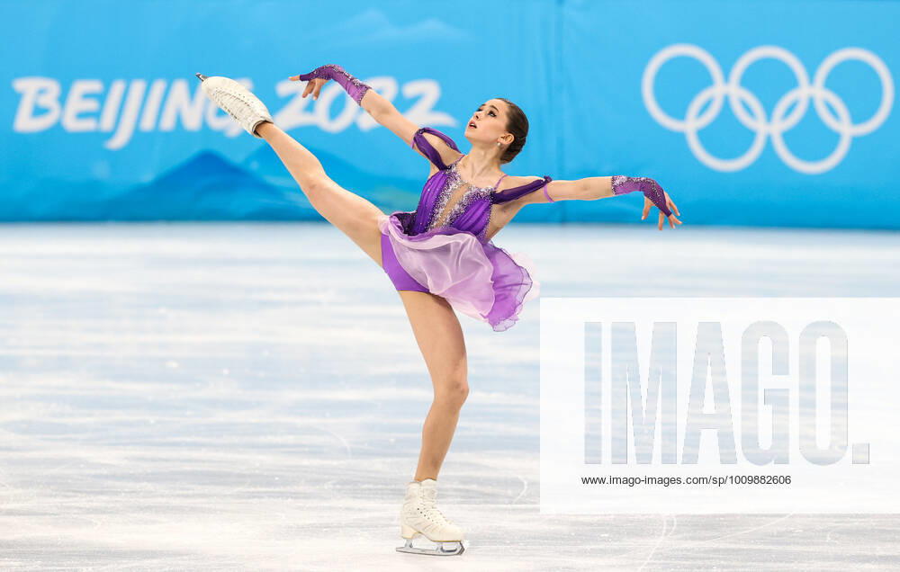 ROC figure skater Kamila Valieva performs during the women s short programme event at the Capital Indoor Stadium as part of the 2022 Winter Olympic Games, Olympische Spiele, Olympia, OS Sergei Bobylev TASS TS1235B9