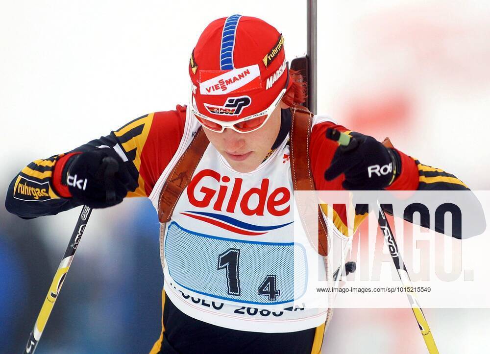 Oslo 20030213 Kati Wilhelm from Germany in action during the World Biathlon Cup women relay in Holmenkollen, Oslo, Norway, Thursday, February 12, 2003 Photo Knut Fjeldstad SCANPIX Code 20520 Oslo Norway PICTURES