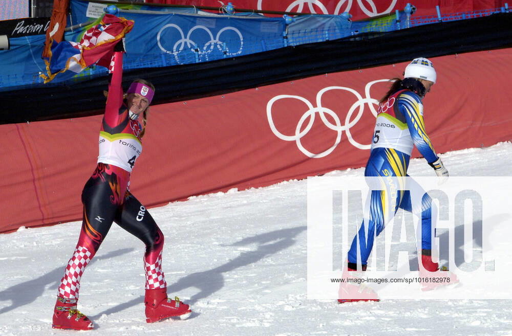 SAN SICARIO FRAITEVE 20060218 Womens combined downhill Janica Kostelic, Croatia took gold Disappointed Anja Pärson, Sweden took bronze San Sicario Fraiteve February 18, 2006 SAN SICARIO FRAITEVE ITALY Olympics
