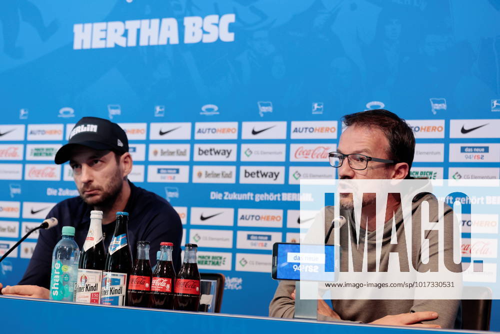 Germany, Berlin, Sportpark, GER, 1 FBL, Hertha BSC, season 2022 23, press conference before the away match against SV Werder Bremen, photo head coach Sandro Schwarz, managing director sport Fredi Bobic