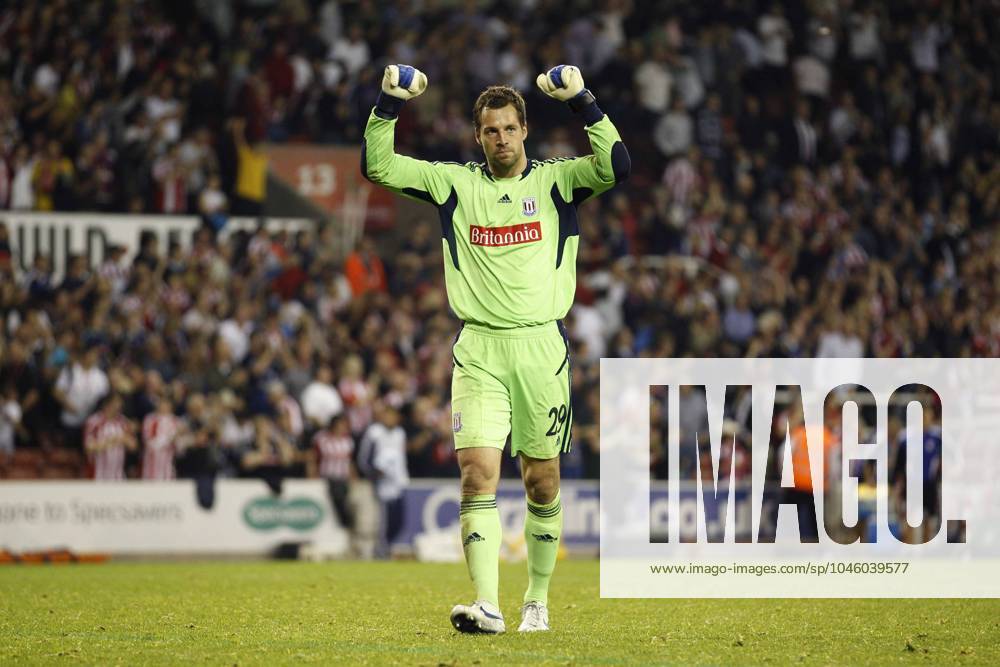 Soccer 2011: Stoke City v Besiktas SEP 29 Stoke City goalkeeper Thomas Sorensen celebrates the victory at The Britannia Stadium...UEFA Champions League Group E..Stoke City v Besiktas..29th September, 2011.(Credit Image: & 169; Malcolm Couzens Sportimage Cal Media) United Kingdom
