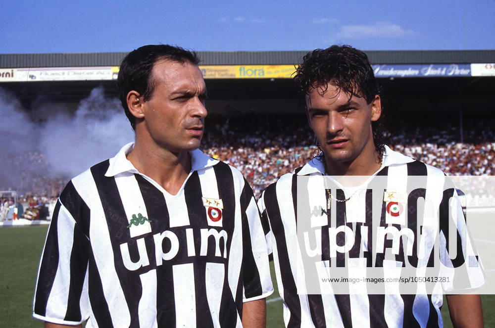 Archivbilder der Woche SPORT KW38 foto IPP alberto sabattini campionato juventus calcio serie a 1990-1991 nella foto salvatore toto schillaci e roberto baggio italy