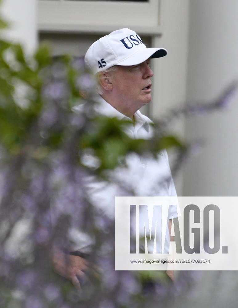 Washington, District of Columbia, United States of America - United States President Donald J. Trump in the First Lady s garden of the White House in Washington, DC following a round of golf with US Senator Lindsey Graham (Republican of South Carolina) on Saturday, October 14, 2017..Credit: Ron Sachs Pool via CNP