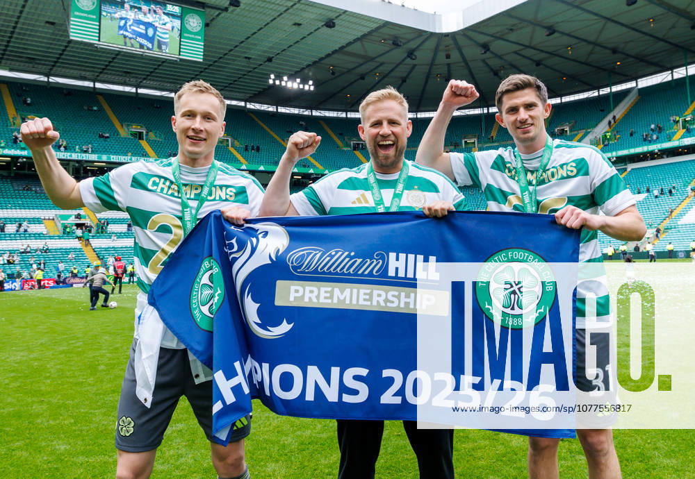 Celtic v Hearts, SPFL Premiership ....................... Viljami Sinisalo with Ross Doohan and Kasper Schmeichel