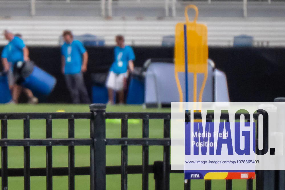 A media sign is seen inside FAU Stadium in Boca Raton, Florida, on Tuesday as CuraoÂßao trained behind closed doors before its World Cup debut vs Germany. Boca Raton USA - ZUMAc343 20260609_znp_c343_014